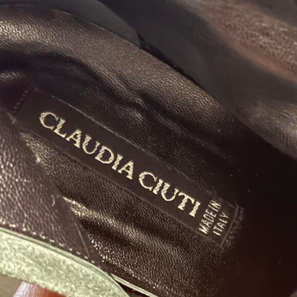Claudia Ciuti Brown Leather Heeled Boots Size 7 - Picture 8 of 8